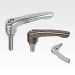 Clamping levers, stainless steel with external thread, threaded insert stainless steel
