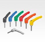 Clamping levers, plastic with external thread, threaded insert stainless steel