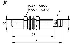 Inductive proximity switches, Form B