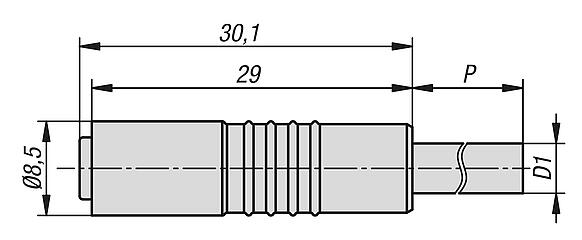 Conector de encaixe 8 mm
Bucha com fechadura de fecho sem blindagem