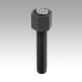 Supports à bille oscillante réglables avec joint torique, forme F, bille en acier avec plat, strié