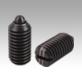 Spring plungers with slot and thrust pin, steel, strong spring force