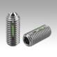 Spring plungers with hex socket and ball, stainless steel, heavy spring force, with thread lock