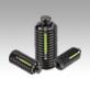 Spring plungers with hex socket and flat thrust pin, steel, with thread lock