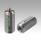 Spring plungers with hex socket and thrust pin, stainless steel, standard spring force, with thread lock, inch