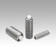 Spring plungers with hexagon socket and POM thrust pin, stainless steel