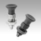 Premium - Indexing plungers, steel or stainless steel with plastic mushroom grip, cylindrical indexing pin and locknut