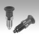 Premium - Indexing plungers, steel or stainless steel with plastic mushroom grip, cylindrical indexing pin and locking slot