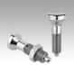 Indexing plungers, stainless steel, without collar, with stainless steel mushroom grip, inch