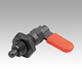 Cam-action indexing plunger, steel
with hexagon, Form D