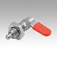 Cam-action indexing plunger, stainless steel with hexagon, Form D