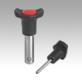 Ball lock pins with plastic grip and plastic collar