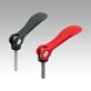 Cam levers, aluminium with external thread, plastic thrust washer and steel or stainless steel stud, inch