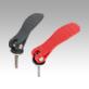 Cam levers, plastic with external thread, plastic thrust washer and steel or stainless steel stud