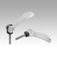 Cam levers, stainless steel, adjustable with external thread, plastic thrust washer and stainless steel stud - inch