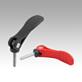 Cam levers, plastic, adjustable with external thread, plastic thrust washer and steel or stainless steel stud - inch