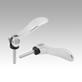 Cam levers, steel, adjustable with external thread, plastic thrust washer and steel stud - inch
