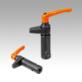 Hook clamp with collar and clamping lever with clamping force intensifier