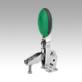 Toggle clamps vertical with flat foot and adjustable clamping spindle, stainless steel