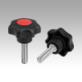 Bouton étoile en plastique avec insert en Inox similaire à DIN 6336, forme L