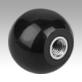 Ball knobs smooth DIN 319 enhanced, Form E, with tapped bush