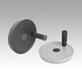 Disc handwheels, aluminium with revolving cylindrical grip