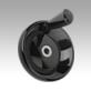 Disc handwheels with revolving grip, Form E, with reamed hole