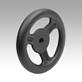 Spoked handwheels, sheet steel, Form A 3 spokes