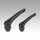 Clamping levers with internal thread, satin finish - inch
