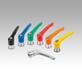 Manettes indexables en zinc avec taraudage et palier anti-friction, à texture mate, insert fileté en inox