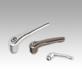 Clamping levers, stainless steel with internal thread, threaded insert stainless steel