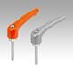 Clamping levers, die-cast zinc with external thread, threaded insert blue passivated steel