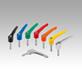 Clamping levers, die-cast zinc with external thread, threaded insert blue passivated steel