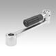 Crank handles stainless steel with fold-away grip and reamed hole