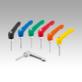 Clamping levers, plastic, with external thread and zinc toothed ring, threaded insert blue passivated steel