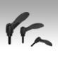 Clamping levers 2K with external thread, threaded pin black oxidised steel