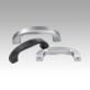 Pull handles, aluminium, semi-matt anodised, mounted from the rear