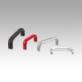 Pull handles, powder coated or anodised aluminium, oval profile, mounted from the front