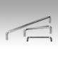 Pull handles, stainless steel 1.4404, vibratory ground round profile, mounted from the rear