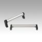 Tubular handles, aluminium with plastic grip legs, oblique