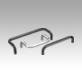 Pull handles, round profile steel, matt chromed or powder coated, mounted from the rear