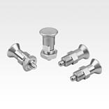 Indexing plungers, stainless steel short version with stainless steel mushroom grip