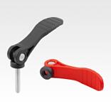 Cam levers, plastic with internal or external thread, plastic thrust washer and steel or stainless steel stud - inch