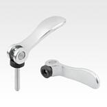 Cam levers, steel with internal or external thread, plastic thrust washer and steel stud - inch