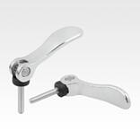 Cam levers, steel, adjustable with external thread, plastic thrust washer and steel stud - inch