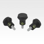 Mushroom knobs antistatic external thread