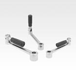 Crank handles stainless steel with fold-away grip