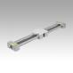 Double tube linear actuator with mounting bracket