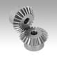 Bevel gears in steel, ratio 1:1 toothing milled, straight teeth, engagement angle 20°