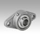 Pillow block bearing flange type MUCF 2-hole stainless steel